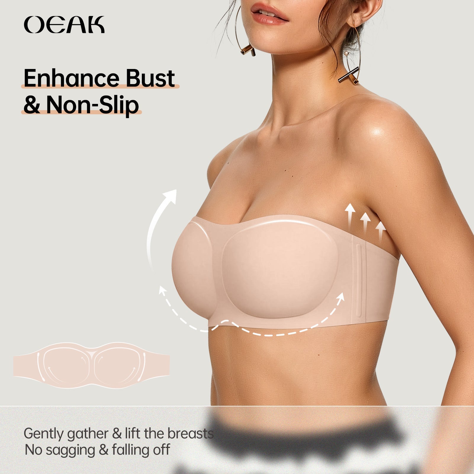 Strapless Non Slip Bandeau Jelly Bra