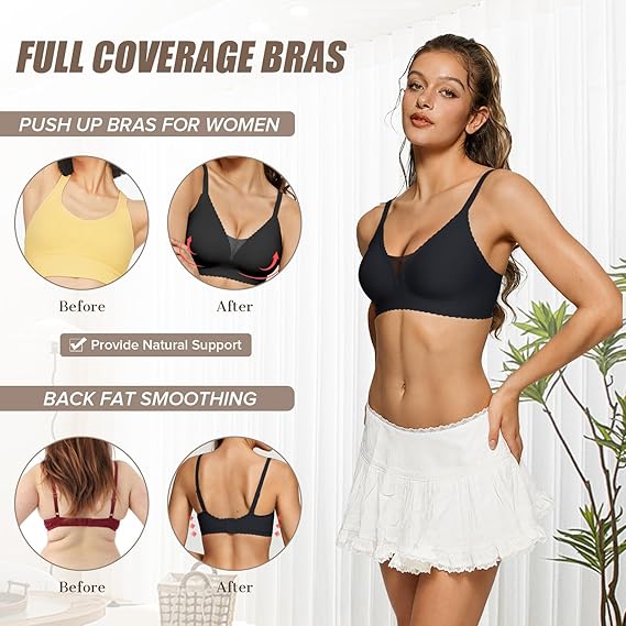 Scalloped Mesh Wireless Jelly Bras