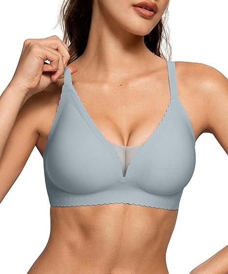 Scalloped Mesh Wireless Jelly Bras