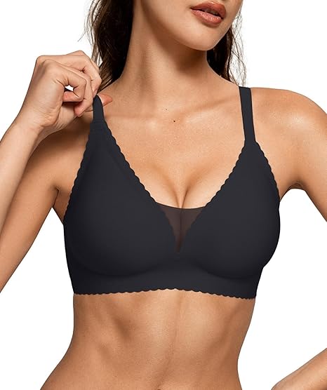 Scalloped Mesh Wireless Jelly Bras