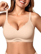 Scalloped Wireless Bras with  Mesh